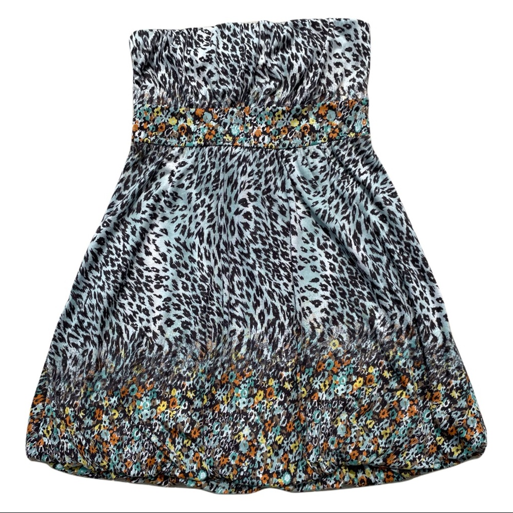 American Rag Strapless Mini Cheetah Print Dress